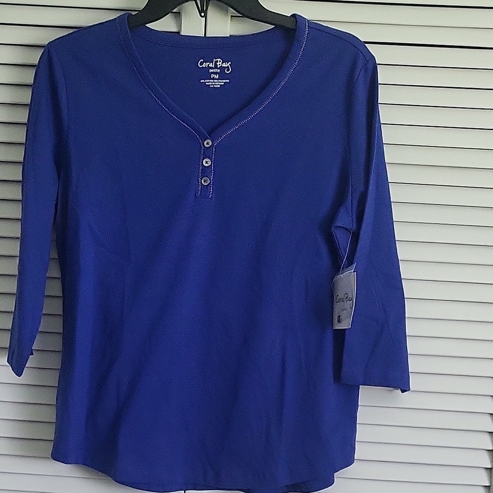 Coral Bay Women's Blue Long Sleeve Top